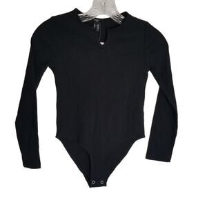 Forever 21 Girls Long Sleeve Ribbed Knit Bodysuit, Size 9/10 New with Tags